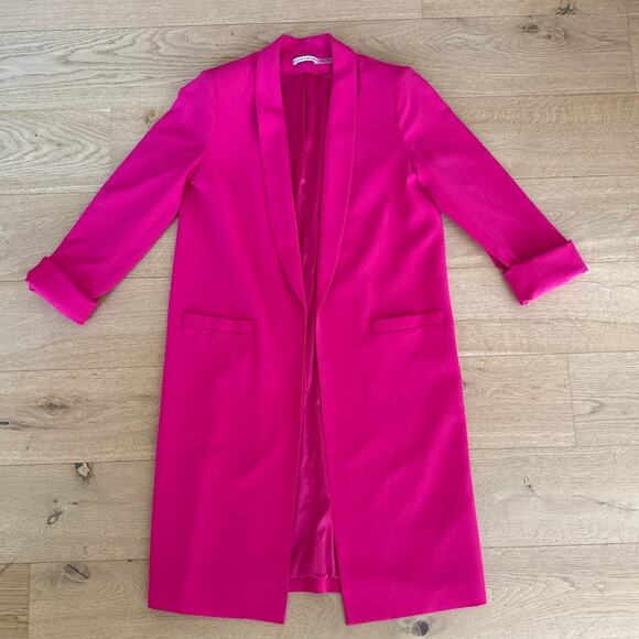 Alice + Olivia Long Length Blazer Size L Hot Pink - Picture 1 of 6